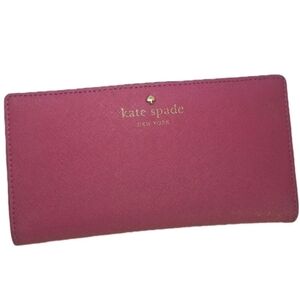 Kate Spade New York Mikas Pond Stacy Bifold Snap Wallet in Fuchsia Pink GUC